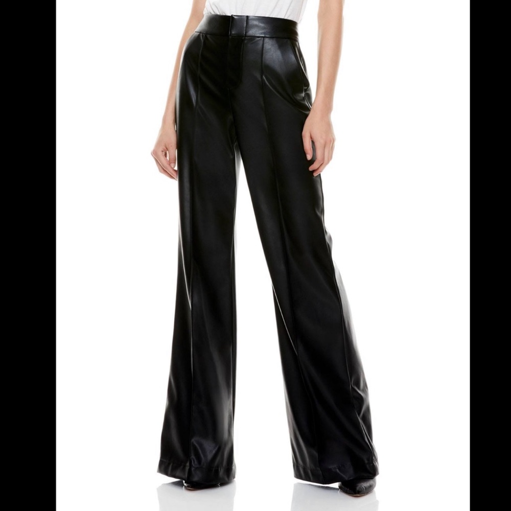 Alice + Olivia Dylan Vegan Leather Wide Leg Pant